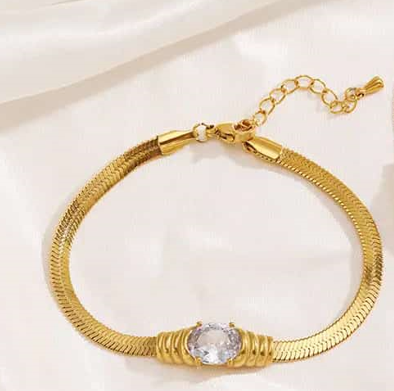 Charlotte Green 1 Piece Snake Chain Bracelet