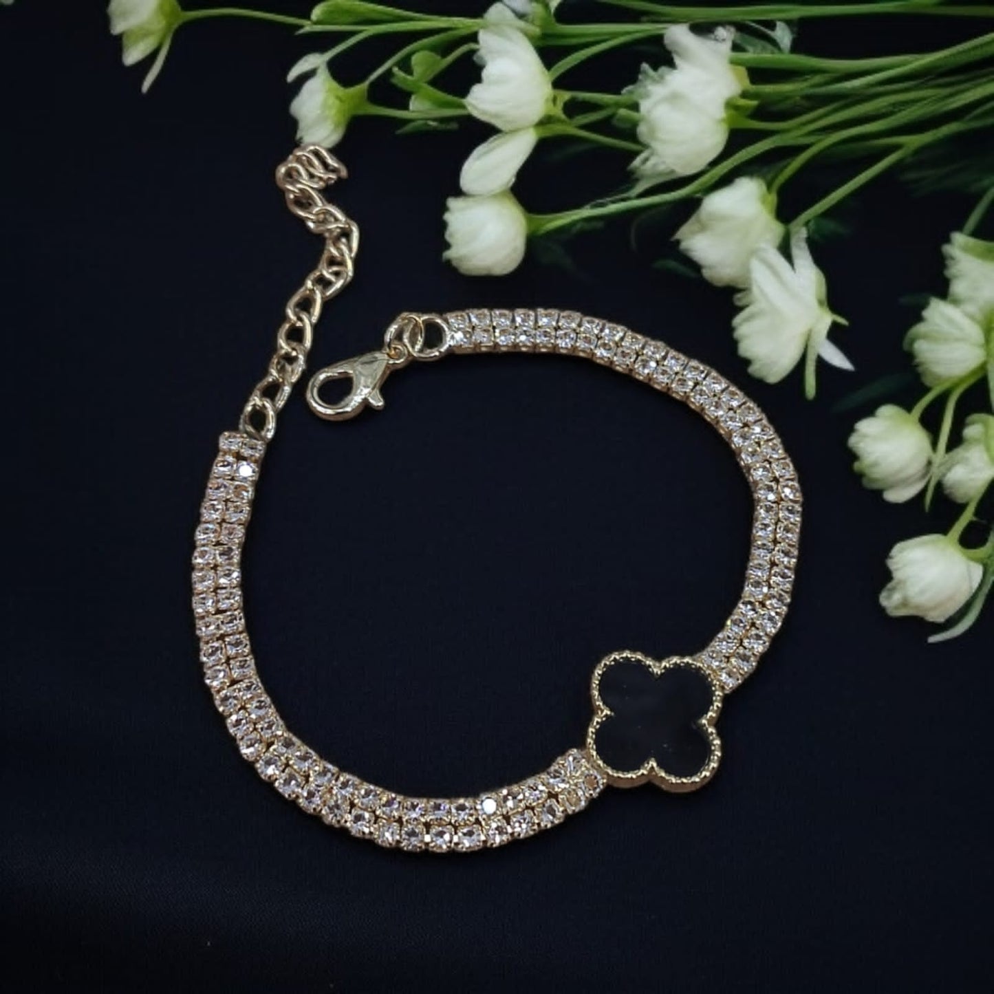 Golden Black Branded Thick Chain Bracelet