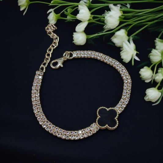 Golden Black Branded Thick Chain Bracelet