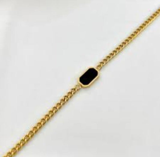 Premium Finish Stainless Steel Chain Bracelet Black pearl And White Pearl