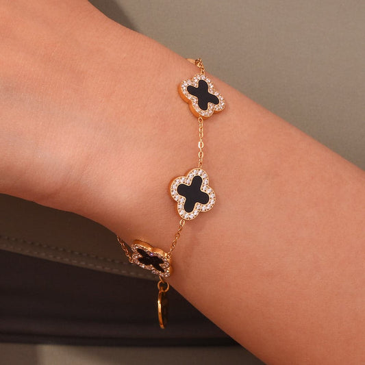 Shell Four-Petal Flower Chain Bracelet South Korea Dongdaemun Temperament Design for Personality Simple For Women
