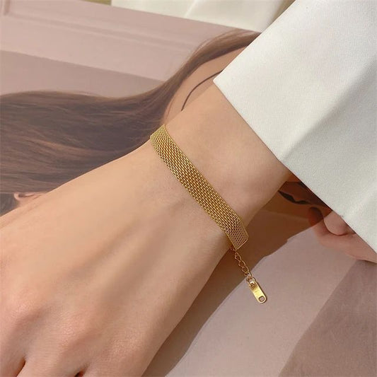Stainless Steel New Fashion 8MM Width Reseau Charm Snake Bone Chain Bracelets For Women